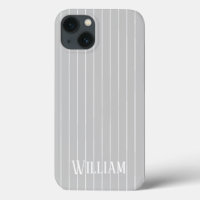 Pinstripes gris clair personnalisées Coque-Mate iP