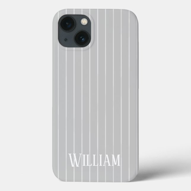 Coques Case-Mate iPhone Pinstripes gris clair personnalisées Coque-Mate iP (Verso)