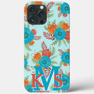 Case-Mate iPhone Case Pioneer Turquoise Coral Monogram iPhone 13 Pro Max