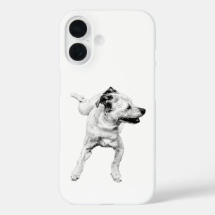 Coque Pour iPhone 16 Piquet croisé, chien minimal