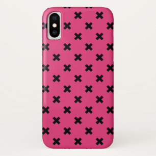 Case-Mate iPhone Case Piqûres de croix noire sur fuchsia