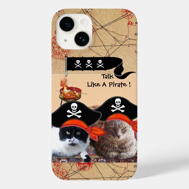 COQUES Case-Mate iPhone PIRATE CATS PIRATES PIRATES ANCIENS CARTES DE TRÉS (Verso)