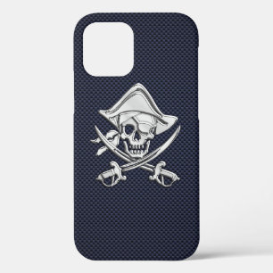 Coques Pour iPhone Pirate Chrome sur l'impression de fibre de carbone