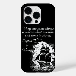 Coque Pour iPhone 14 Pro Pirate Ship Modern Motivational Citation Texte bla