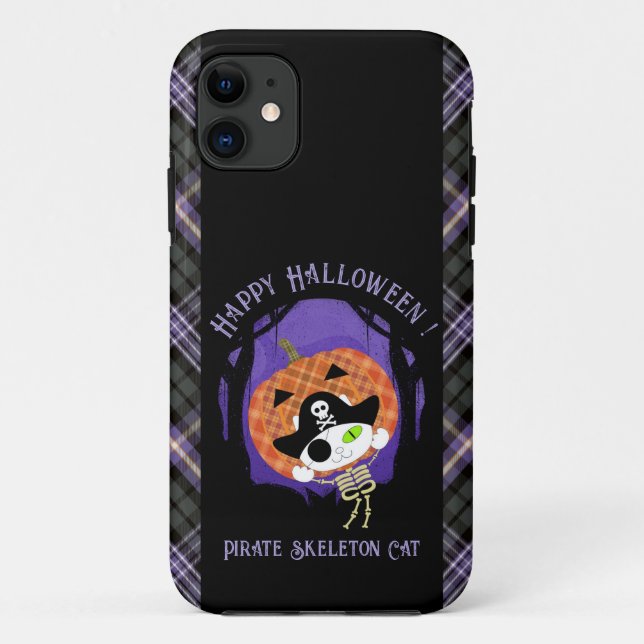 Coques Case-Mate iPhone Pirate squelette chat et plaid (Dos)
