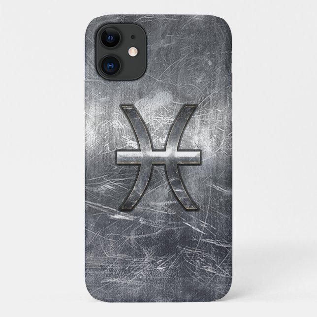 Coques Case-Mate iPhone Pisces Zodiac Connexion Grunge Silver Steel Style (Dos)