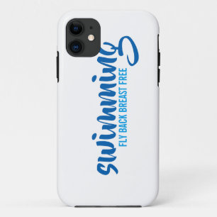 Coque iPhone 11 Piscine Bleue Étincelante Monogramme d'eau Bleue