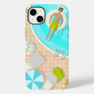 Coque Pour iPhone 14 Plus Piscine mec sur la plage tropicale estivale vacanc