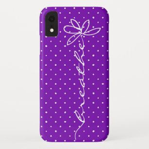 Case-Mate iPhone Case pissenlit respire sur fond violet avec des pois bl