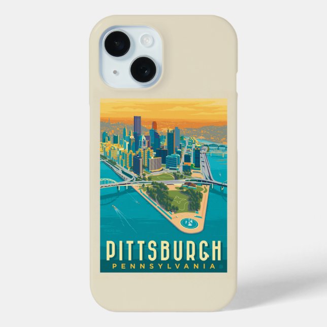 Coques Case-Mate iPhone Pittsburgh, PA | Vue oeil d'oiseau (Verso)