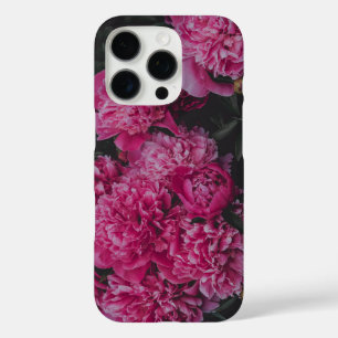 Coques iPhone 16 Pro Pivoines roses, esthétique sombre et lunatique