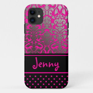 Coque Case-Mate Pour iPhone PixDezines Flora Damask/Pink+Black/DO-IT-YOURSELF