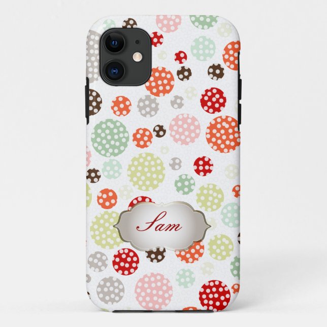 Coques Case-Mate iPhone PixDezines polka points/DO-IT-YOURSELF arrière - p (Dos)