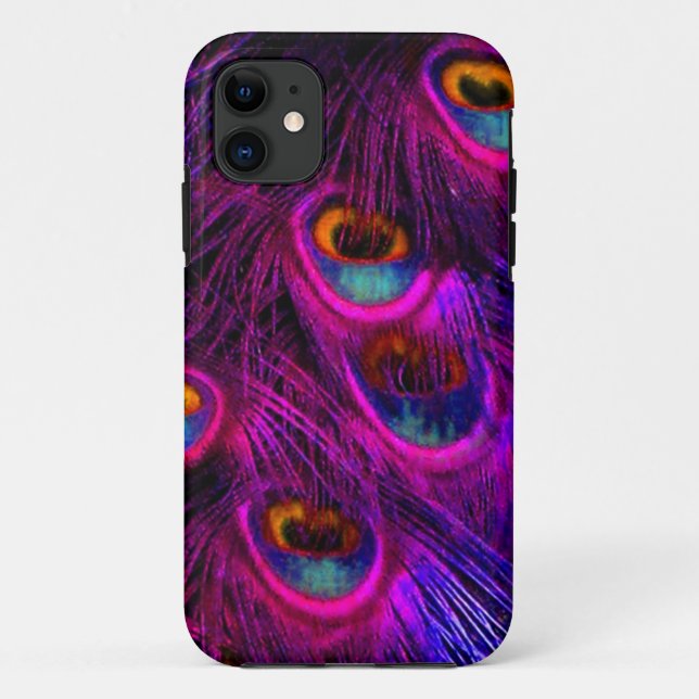 Coques Case-Mate iPhone PixDezines Psychedelic Peacock, rose chaud (Dos)