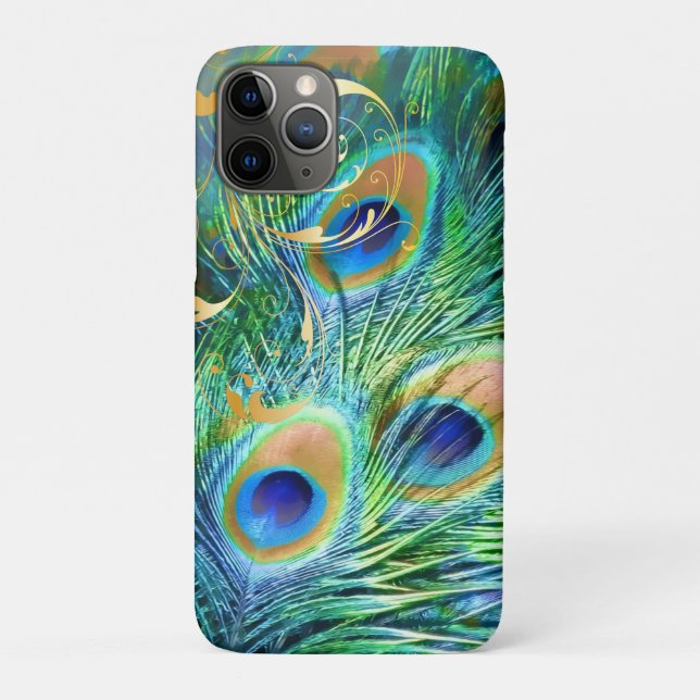 Coques Case-Mate iPhone PixDezines Psychedelic Peacock+tourbillons de fili (Dos)