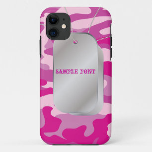 Case-Mate iPhone Case PixDezines Sassy Pink Camo+Dog+Tags