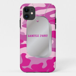 Case-Mate iPhone Case PixDezines Sassy Pink Camo+Dog+Tags