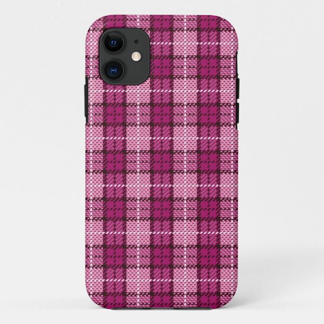 Coques Case-Mate iPhone Pixel Plaid_Magenta-Black (Dos)