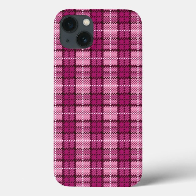 Coques Case-Mate iPhone Pixel Plaid_Magenta-Noir (Verso)