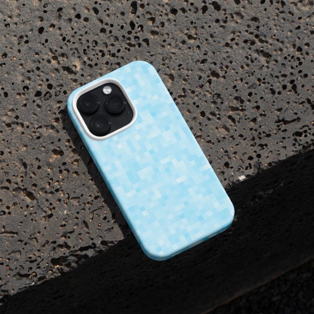Coques Case-Mate iPhone Pixellisation Mosaïque Bleue (Créateur téléchargé)