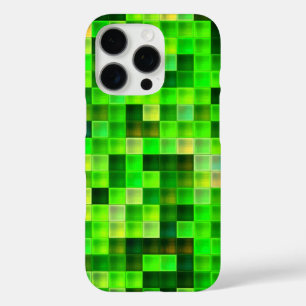 Coques iPhone 16 Pro Pixels de jeu vidéo Motif Carré vert