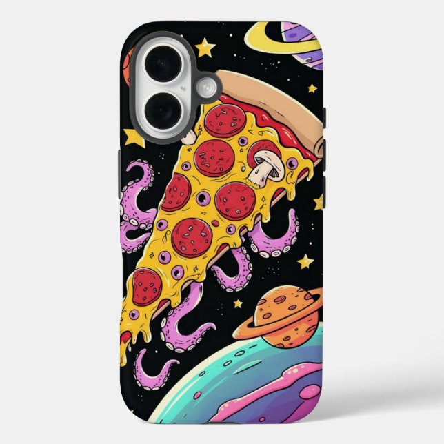 Coques Case-Mate iPhone Pizza Cosmique Slice : aventure spatiale ironique (Verso)
