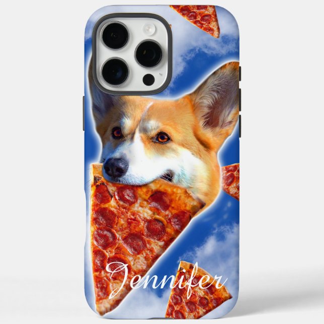 Coques Case-Mate iPhone Pizza de Chien de Corgi (Verso)