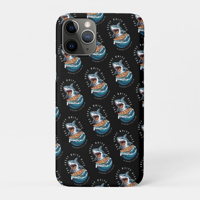 Coques Case-Mate iPhone Pizza pour manger des requins | Le Grand Bite Blan (Dos)