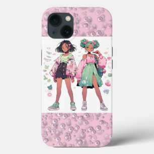 Case-Mate iPhone Case Placers de perles blanches roses sur velours rose