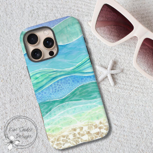 Coques iPhone 16 Pro Max Plage Abstraite en aquarelle