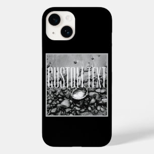 COQUE POUR iPhone 14 PLAGE BLANCHE NOIRE PHOTO SHELL STONES SABLE PERSO
