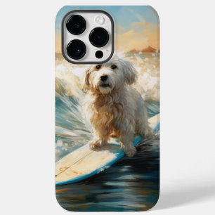 Coque Pour Pour iPhone 14 Pro Max Plage de Coton De Tulear Peinture de surf