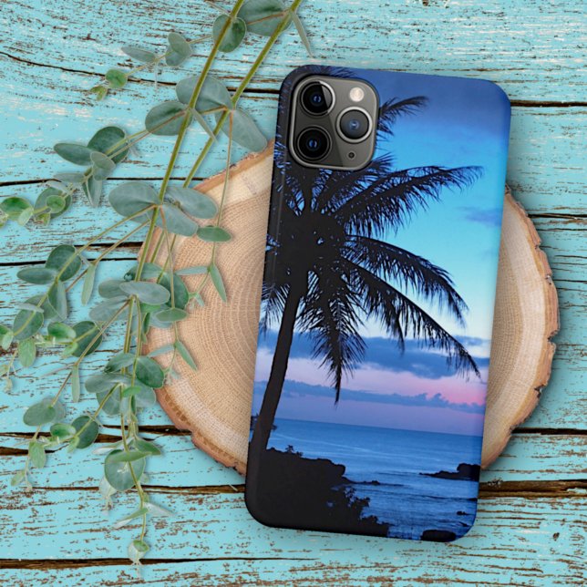 Coques Case-Mate iPhone Plage de l'île tropicale Océan bleu rose coucher d (Créateur téléchargé)