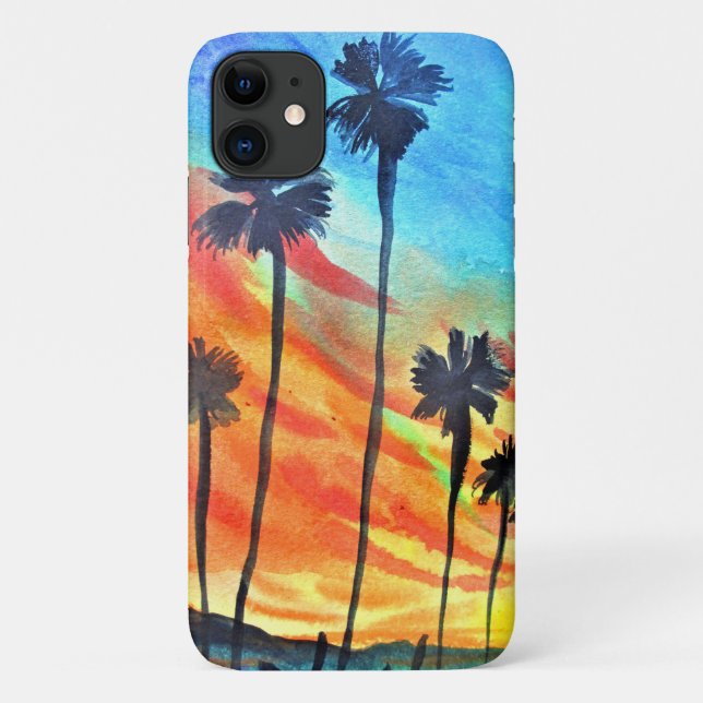 Coques Case-Mate iPhone Plage de Sunset Palm Tree art surf (Dos)