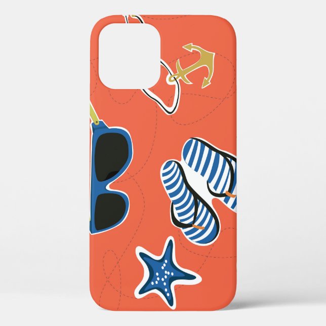 Coques Case-Mate iPhone Plage d'été : Relaxant Motif sans couture. (Verso)
