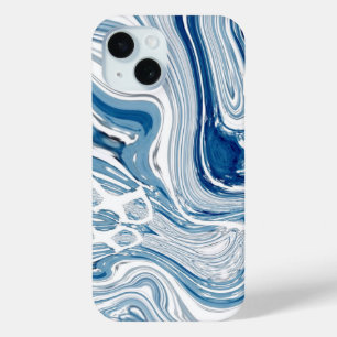 Coque Pour iPhone 15 plage d'été vagues nautiques aquarelle bleu tourbi