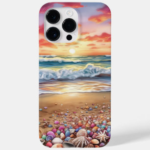 COQUE POUR POUR iPhone 14 PRO MAX PLAGE ENSOLEILLÉE AVEC BALEINES COLORÉES