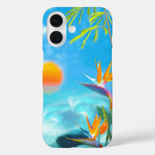 Coque Pour iPhone 16 PLAGE ENSOLEILLÉE Oiseaux du paradis