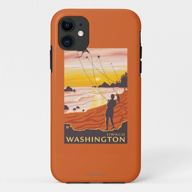 Coques Case-Mate iPhone Plage et cerfs-volants - Ilwaco, Washington (Dos)