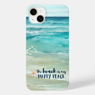 Coque Pour iPhone 14 Plus Plage Happy Place Watercolor Waves Coastal