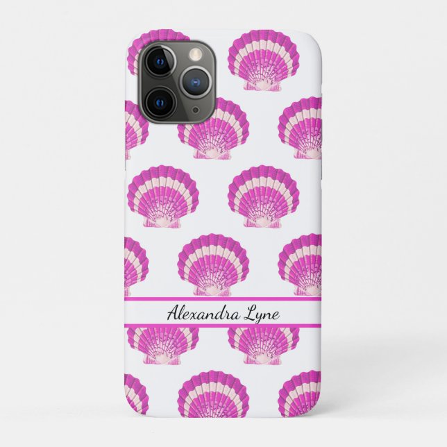Coques Case-Mate iPhone Plage moderne Nautique Coquillage rose Shell (Dos)