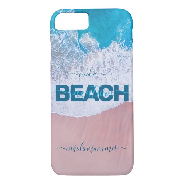 Coques Case-Mate iPhone Plage rose tropicale Bermudes Vacances (Dos)