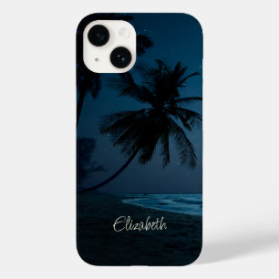 Coque Pour iPhone 14 Plage tropicale adorable, palmiers