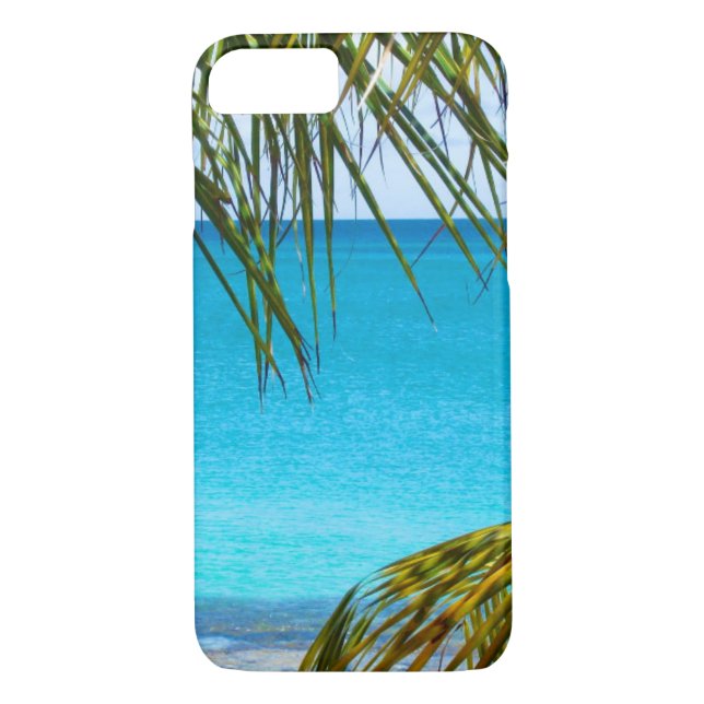 Coques Case-Mate iPhone Plage tropicale encadrée de palmiers (Dos)