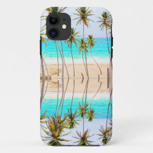 Coque Case-Mate Pour iPhone Plage tropicale Palmiers océaniques avec réflexion