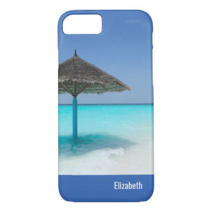 Coque Case-Mate Pour iPhone Plage tropicale pittoresque avec parapluie de chau