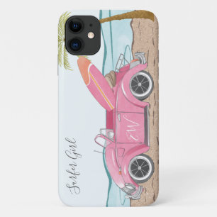 Case-Mate iPhone Case Plage Voiture Rose Surfer Girl