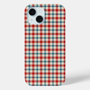 Coque Pour iPhone 15 Plaid à la mode