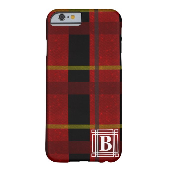 Coques Case-Mate iPhone Plaid avec le monogramme blanc (Dos)