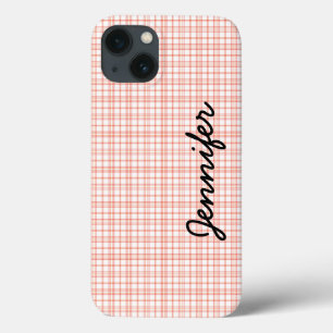 Etui iPhone Case-Mate plaid de cas de l'iPhone 6, orange et blanc,
